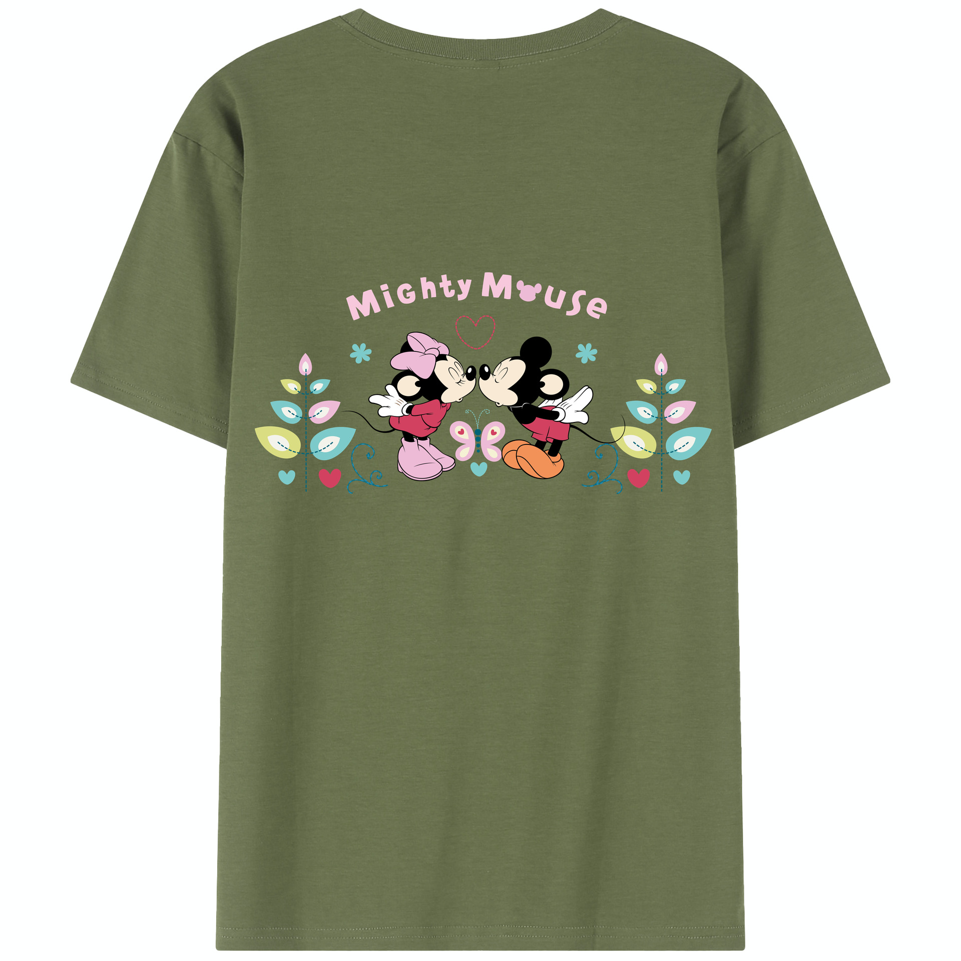 （画像用） ミッキーマウス Mickey Mouse 綿100％半袖Tシャツ（背面プリント）